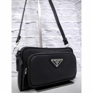 プラダ(PRADA)の◆ PRADA プラダ RE-NYLON ショルダー カメラ バッグ ポーチ 黒(ショルダーバッグ)
