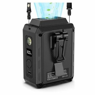 【新着商品】ベルトファン 携帯扇風機, 5000mAh大容量バッテリー, 20時