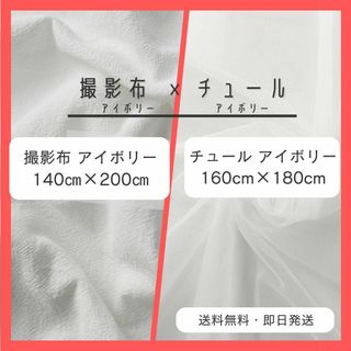 セット商品　チュール アイボリー　背景布 アイボリー　撮影用　誕生日 ２