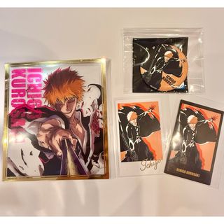 BLEACH WORLD 黒崎一護　缶バッジ　色紙　フォト風シート　