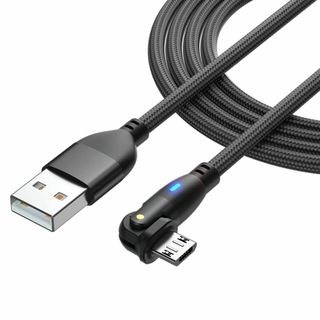 YFFSFDC Micro USB ケーブル Ｌ字型 180度回転 急速充電 高