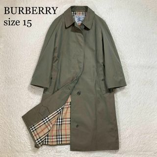 希少 バーバリーズ ステンカラーコート ノバチェック コットン 玉虫色