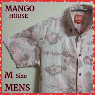【MANGO】かりゆしウェア　アロハシャツ　おきなわかりゆし　半袖　✨美品✨