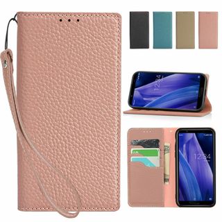 CLICSUN AQUOS sense3 対応ケース 高級牛本革ケース 手帳型 