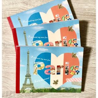 3冊 I LOVE Paris ミニメモレター メモ帳 パリ フランス