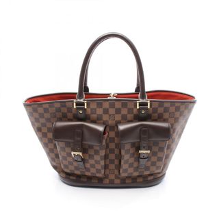 ルイヴィトン(LOUIS VUITTON)のルイ・ヴィトン LOUIS VUITTON マノスクGM ダミエエベヌ ハンドバッグ バッグ PVCコーティングキャンバス レザー レディース ブラウン系 N51120 【中古】(ハンドバッグ)