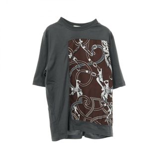 エルメス(HERMES)のエルメス HERMES L'Instruction du Roy カットソー 衣料品 トップス コットン シルク シルク メンズ グレー系 / ブラウン系 【中古】(Tシャツ/カットソー(七分/長袖))