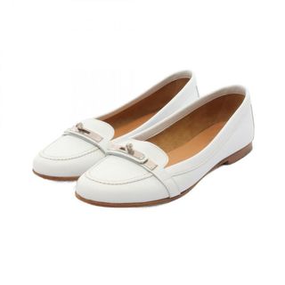 エルメス(HERMES)のエルメス HERMES ケリー ローファー 靴 レザー レディース ホワイト系 【中古】(ローファー/革靴)