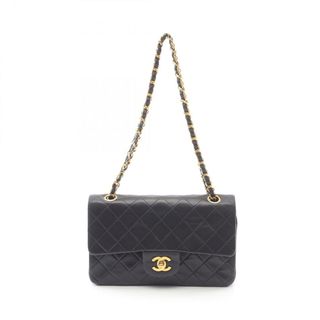 シャネル(CHANEL)のシャネル CHANEL マトラッセ Wフラップ ショルダーバッグ バッグ ラムスキン（羊革） レディース ブラック系 A01113 【中古】(ショルダーバッグ)