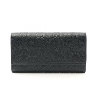 グッチ(GUCCI)のグッチ GUCCI GGエンブレム コンチネンタルウォレット 二つ折り長財布 財布 レザー レディース ブラック系 815922AAEEM1000 【新品】(財布)