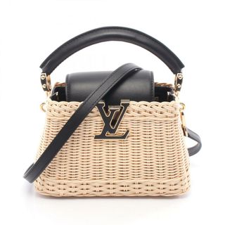 ルイヴィトン(LOUIS VUITTON)のルイ・ヴィトン LOUIS VUITTON カプシーヌ MINI ノワール ハンドバッグ バッグ レザー ラタン レディース ベージュ系 / ブラック系 M26003 【中古】(ハンドバッグ)