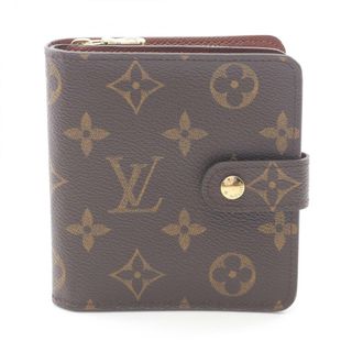 ルイヴィトン(LOUIS VUITTON)のルイ・ヴィトン LOUIS VUITTON コンパクトジップ 二つ折り財布 財布 PVC モノグラム レディース ブラウン系 M61667 【中古】(財布)