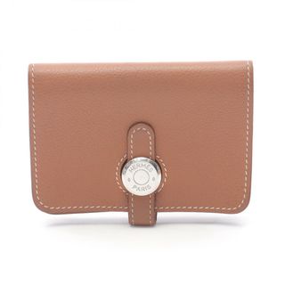 エルメス(HERMES)のエルメス HERMES ドゴン ゴールド カードケース アクセサリー エバーカラー エバーカラー レディース ブラウン系 066383CK 【中古】(パスケース/IDカードホルダー)