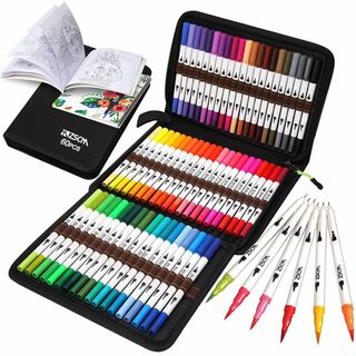 【数量限定】M ZSCM カラーペン 60色セット 水彩画筆 アーティスト画筆 (その他)