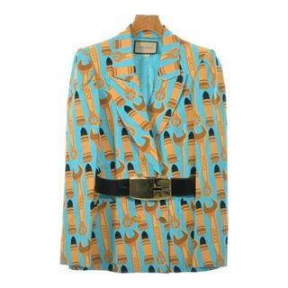 グッチ(GUCCI)のGUCCI グッチ テーラードジャケット M 青 【古着】【中古】【送料無料】(テーラードジャケット)
