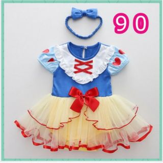 90 新品 ロンパース ベビードレス ワンピース ドレス ディズニー