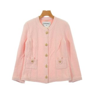 シャネル(CHANEL)のCHANEL シャネル ノーカラージャケット XS ピンク 【古着】【中古】【送料無料】(ノーカラージャケット)