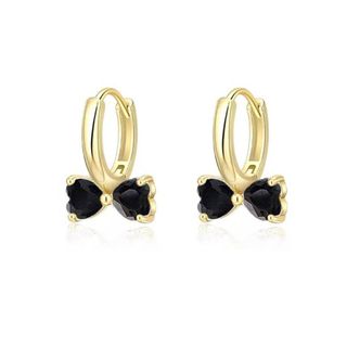 MIKAMU リボン フープピアス レディース 人気 最高級ジルコニア 18K (その他)
