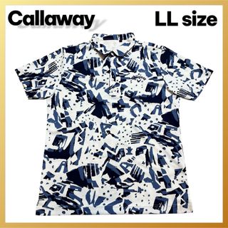 Callaway - キャロウェイ ポロシャツ ゴルフウェア 幾何学 壁画プリント 吸汗速乾  XL