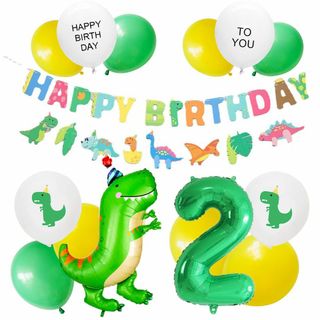 誕生日 飾り付け 風船 バルーン 恐竜 ダイナソー 数字2 2歳 ナンバー バー