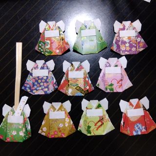 《ハンドメイド》友禅和紙で作った着物の箸入れ楊枝入れ10点…