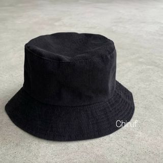 コーデュロイ バケットハット 黒 帽子 レディース ファッション 小物 韓国