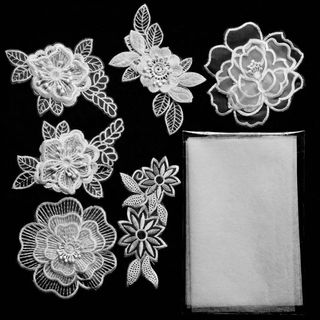 sempiterno 人気レース生地 刺繍花 花と蝶のパターン 縫製 DIY 服