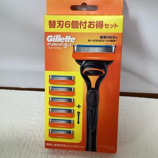 ジレット(Gillette)のジレット Gillette フュージョン カミソリ 本体 1コ 替刃 6コ付(カミソリ)