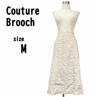 【M(38)】Couture Brooch フレアスカート ゴールドベージュ