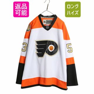 フライヤーズ ホッケー ジャージ メンズ XXL 程/ 古着 NHL オフィシャル リーボック アイスホッケー ユニフォーム 長袖シャツ 大きいサイズ(Tシャツ/カットソー(七分/長袖))