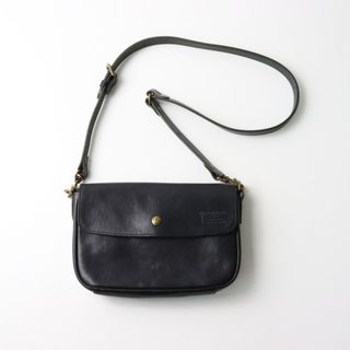 美品 クレドラン CLEDRAN レザーショルダーバッグ /ブラック 斜めがけ クロスボディ フラップ 本革【2400014530346】(ショルダーバッグ)