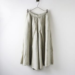 ネストローブ(nest Robe)の2020SS ネストローブ nest Robe リネンピグメントダイキュロットパンツ F/ベージュ ボトムス ロング フレア ギャザー【2400014529128】(カジュアルパンツ)