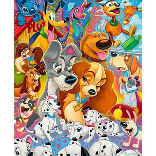ディズニー(Disney)のダイヤモンドアートキット　　ディズニーわんわん大集合！　(30×40)(アート/写真)
