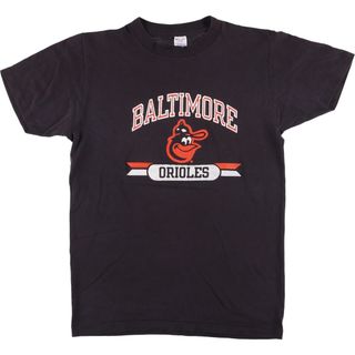 チャンピオン(Champion)の古着 80年代 チャンピオン Champion トリコタグMLB BALTIMORE ORIOLES ボルチモアオリオールズ 3連プリント ロゴTシャツ USA製 メンズL相当 ヴィンテージ /eaa564276(Tシャツ/カットソー(半袖/袖なし))