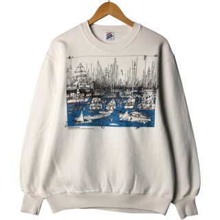 ジャージーズ(JERZEES)の古着 80~90年代 ジャージーズ Jerzees プリントスウェットシャツ トレーナー USA製 メンズL相当 ヴィンテージ /eaa568307(スウェット)