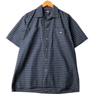 ディッキーズ(Dickies)の古着 ディッキーズ Dickies チェック柄 半袖 ワークシャツ ボックスシャツ メンズL相当 /eaa572346(シャツ)