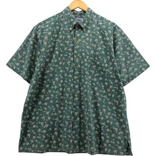 レインスプーナー(Reyn Spooner)の古着 90年代 レインスプーナー REYNSPOONER 水着タグ ビキニタグ 総柄 花柄 ボタンダウン ハワイアンアロハシャツ ボックスシャツ ハワイ製 メンズXL相当 ヴィンテージ /eaa572871(シャツ)