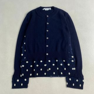 コムデギャルソンコムデギャルソン(COMME des GARCONS COMME des GARCONS)の美品　コムデギャルソンコムデギャルソン　カーディガン　ドット　ドッキング(カーディガン)