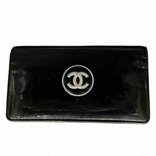 シャネル(CHANEL)のシャネル CHANEL ココマーク メイクアップ エナメル ブラック 長財布 2つ折り財布 レディース 送料無料 【中古】【あす楽】(財布)