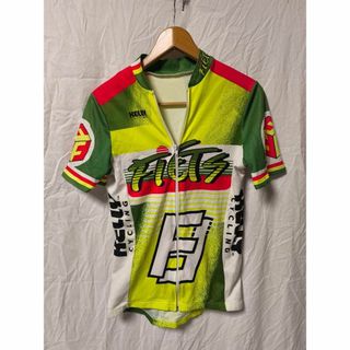 KELLY CYCLING サイクルジャージ 総柄 ビブ風カラー メンズ S(ウエア)