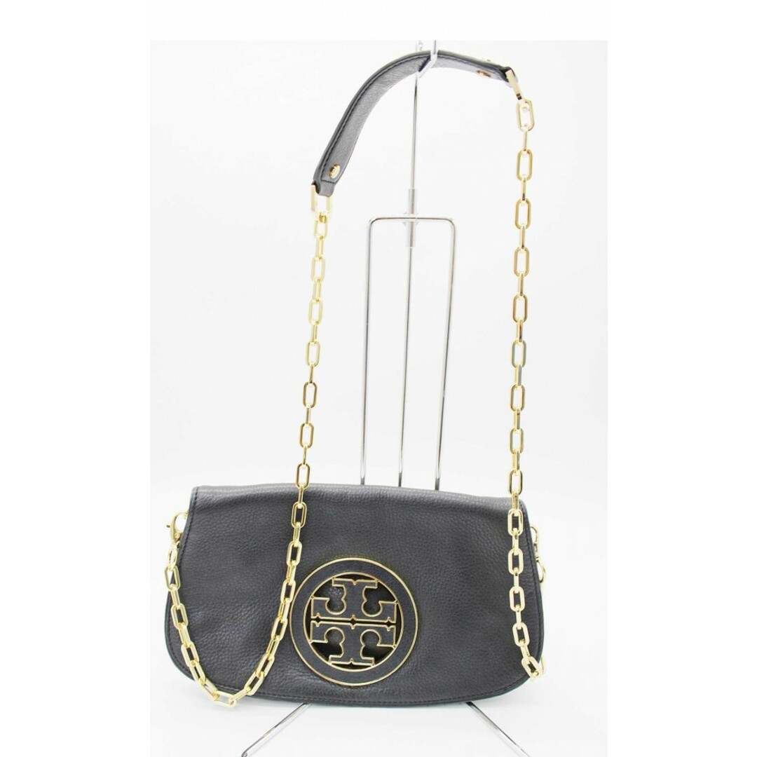Tory Burch 黒 レザー クラッチバッグ ゴールドチェーン Tory Burch - トリーバーチ ゴールドチェーンクラッチバック