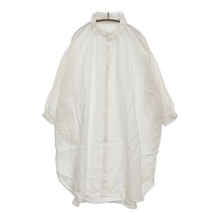 ネストローブ(nest Robe)のnest Robe ラミーファナージュロングチュニック フリルカラー 01201-1020 ワンピース ホワイト レディース ネストローブ【中古】5-0716M♪(チュニック)