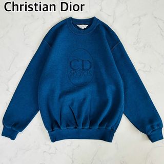 クリスチャンディオール(Christian Dior)の【希少】クリスチャンディオール　トレーナー　スウェット　刺繍ロゴ　デカロゴ　M(スウェット)