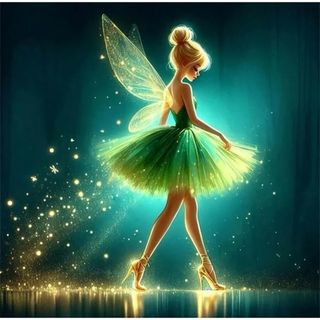 ディズニー(Disney)のダイヤモンドアートキット　　ティンカーベル　　(30×30)(アート/写真)