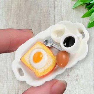 朝食セット ミニチュア 5種セット モーニング コーヒー パン 朝ごはん(その他)