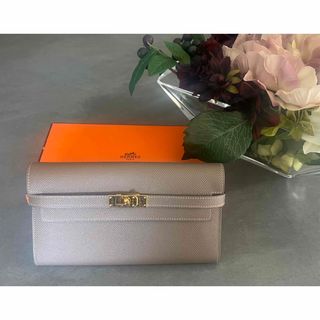 エルメス(HERMES)のHERMES ケリーウォレット　エトゥープ　D刻印　美品(財布)