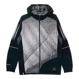 サイズ：XL ADIDAS GOLF アディダスゴルフ HG4129 フード付 長袖ジップジャケット 総柄 ブラック系 [240101495174] ゴルフウェア メンズ ストスト(ウエア)