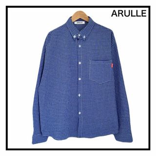 ARULLE　チェック柄　シャツ　長袖　レディース　胸ポケット　ブルー(シャツ/ブラウス(長袖/七分))