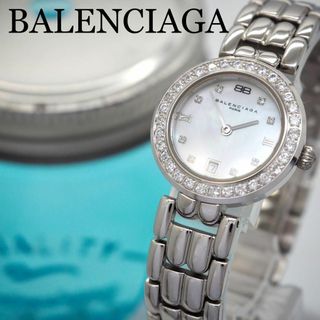 バレンシアガ(BALENCIAGA)の159【美品】BALENCIAGA時計　レディース　箱付き　ダイヤベゼル　シェル(腕時計)
