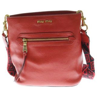 ミュウミュウ(MIU MIU)のmiumiu ミュウミュウ MADRAS FUOCO マドラス ショルダーバッグ レザー レッド 5BE026(ショルダーバッグ)